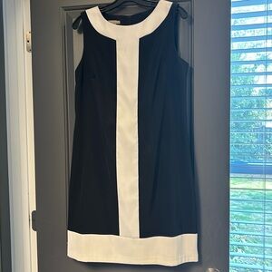 Kim Rogers size 12 black dress with white stripe